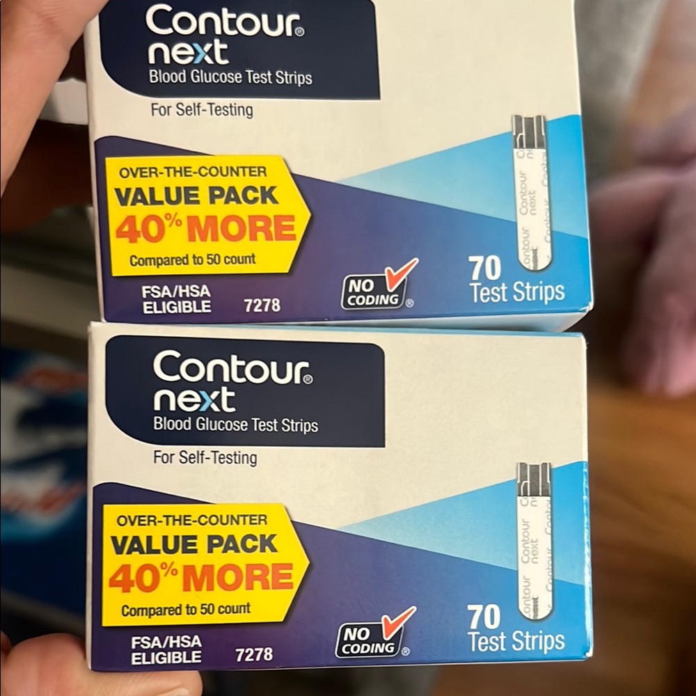 Blood Glucose Test Strips - 70 Count, Blue and White